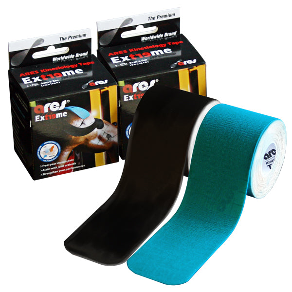 ARES Kinesiology Tape EXTREME Pack (Black & Blue)